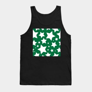 White star print on green Tank Top